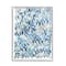 Stupell Industries Coastal Tile Abstract Soft Blue Beige Shapes in White Frame Wall Art